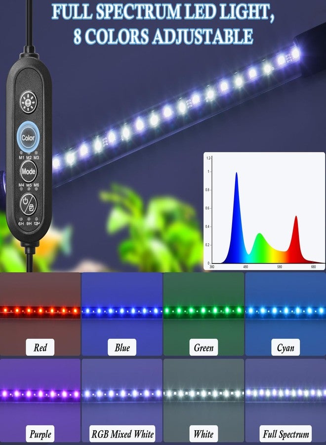 FEDOUR 7in Submersible Aquarium LED Light, 24/7 Aquarium Lights with Full Spectrum RGBW LEDs, IP68 Waterproof Fish Tank Light with Dimming, Timming and Color Adjustable - Image 5
